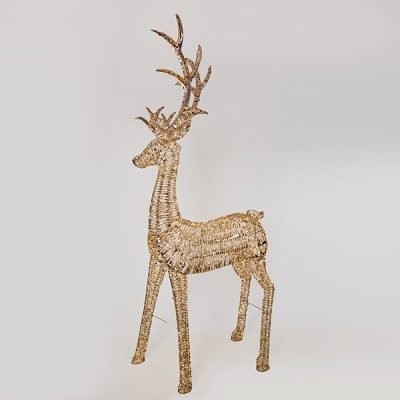 ΦΩΤΙΖΟΜΕΝΟ ΧΡΥΣΟ ΕΛΑΦΙ 270cm, 5200 MINI LED, 31V METAΣΧΗΜΑΤΙΣΤΗ, 8 ΠΡΟΓΡΑΜΜΑΤΑ, ΑΣΗΜΙ ΧΑΛΚΙΝΟ ΚΑΛΩΔΙΟ, ΧΡΥΣΟΣ ΜΕΤΑΛΛΙΚΟΣ ΣΚΕΛΕΤΟΣ, ΘΕΡΜΟ ΛΕΥΚΟ LED, ΠΡΟΕΚΤΑΣΗ ΠΑΡΟΧΗΣ 5m, IP44 (600-22573)