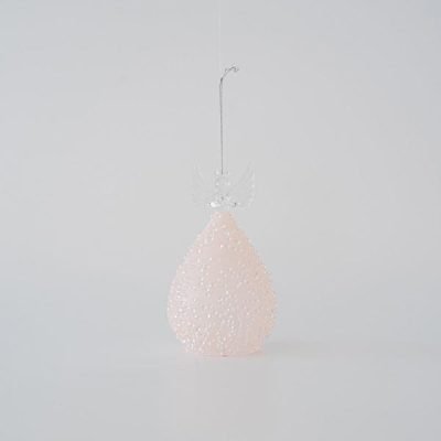 ΓΥΑΛΙΝΟΣ ΑΓΓΕΛΟΣ, ΔΙΑΦΑΝΟΣ ΜΕ ΡΟΖ, 15cm (600-45768)