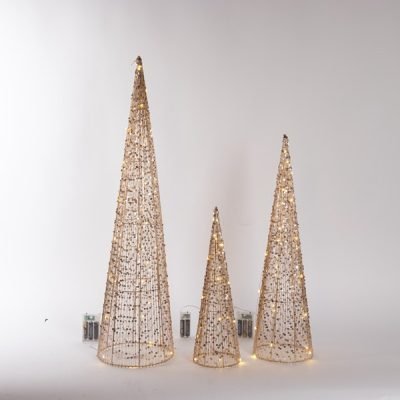 ΦΩΤΙΖΟΜΕΝΟΙ ΚΩΝΟΙ 40/60/80cm , 3 ΣΧΕΔΙΑ, 20/30/40 MINI LED, ΜΠΑΤΑΡΙΑΣ 2xAA/3xAA, ΧΡΟΝΟΔΙΑΚΟΠΤΗ, ΑΣΗΜΙ ΧΑΛΚΙΝΟ ΚΑΛΩΔΙΟ, ΧΡΥΣΟΣ ΜΕΤΑΛΛΙΚΟΣ ΣΚΕΛΕΤΟΣ, ΘΕΡΜΟ ΛΕΥΚΟ LED, ΠΡΟΕΚΤΑΣΗ ΠΑΡΟΧΗΣ 30cm, IP44 (600-22575)