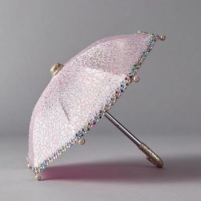 ΟΜΠΡΕΛΑ, ΡΟΖ ΜΕΤΑΛΛΙΚΗ, ΜΕ ΓΚΛΙΤΕΡ, 26x23cm (600-44430)