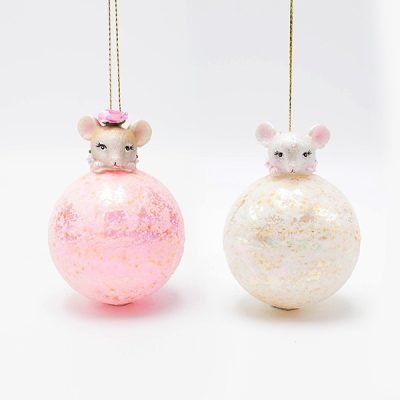 ΓΥΑΛΙΝΗ ΜΠΑΛΑ, ΡΟΖ ΚΑΙ ΛΕΥΚΟ ΜΕ ΠΟΝΤΙΚΑΚΙ, 2 ΣΧΕΔΙΑ, 11cm (600-46776)