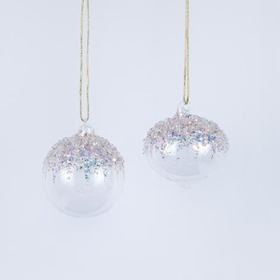 ΓΥΑΛΙΝΗ ΜΠΑΛΑ, ΔΙΑΦΑΝΗ, ΜΕ ΔΙΑΦΑΝΕΣ ΧΑΝΤΡΕΣ, 2 ΣΧΗΜΑΤΑ, ΣΕΤ 4ΤΜΧ, 10cm (600-44319)