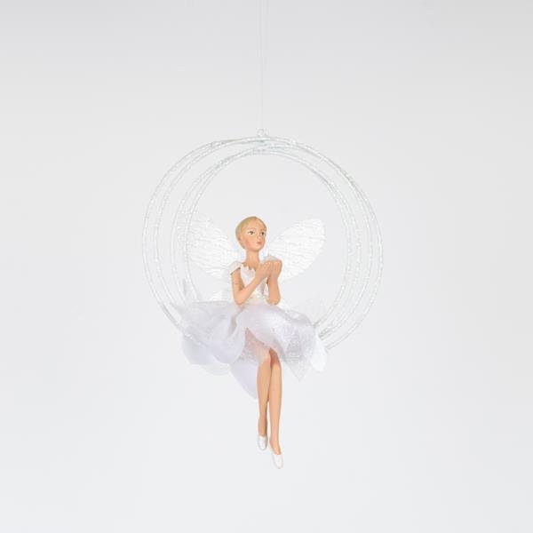 ΝΕΡΑΙΔΑ ΣΕ ΚΟΥΝΙΑ, ΛΕΥΚH, 15cm (600-46467)