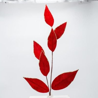 ΚΛΑΔΙ ΜΕ ΚΟΚΚΙΝΑ ΒΕΛΟΥΔΙΝΑ ΦΥΛΛΑ ΒΕΛΑΝΙΔΙΑΣ, 82cm (600-47624)