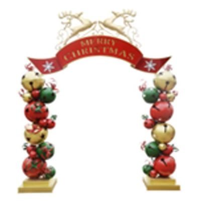 ΜΕΤΑΛΛΙΚΗ ΚΑΜΑΡΑ ΜΕ ΚΟΥΔΟΥΝΙΑ ΚΑΙ ΕΠΙΓΡΑΦΗ MERRY CHRISTMAS, 263x55x309cm (600-46605)