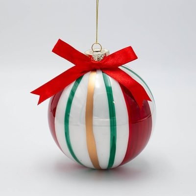 ΓΥΑΛΙΝΗ ΜΠΑΛΑ, CANDY ΠΡΑΣΙΝΗ, ΚΟΚΚΙΝΗ, ΧΡΥΣΗ ΜΕ ΦΙΟΓΚΟ, ΣΕΤ 2ΤΜΧ, 12cm (600-47446)