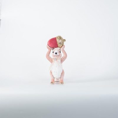 ΒΕΛΟΥΔΙΝΟΣ ΣΚΙΟΥΡΟΣ ΜΕ ΚΟΥΚΟΥΝΑΡΑ, ΜΠΟΡΝΤΟ-ΡΟΖ, 32x19x9cm (600-45300)