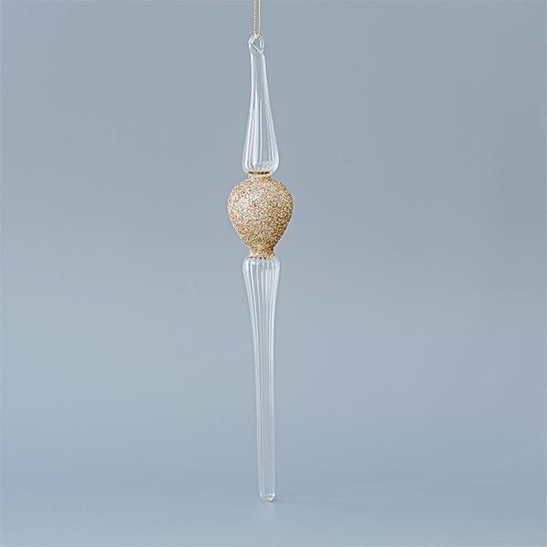 ΓΥΑΛΙΝΟΣ ΣΤΑΛΑΚΤΙΤΗΣ, ΔΙΑΦΑΝΟΣ, ΜΕ ΧΡΥΣΟ, ΣΕΤ 2ΤΜΧ, 4x30cm (600-45142)