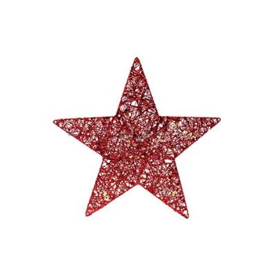 ΑΣΤΕΡΙ ΜΕ ΚΟΚΚΙΝΟ ΝΗΜΑ ΚΑΙ ΙΡΙΔΙΖΟΝΤΑ ΑΣΤΕΡΑΚΙΑ, 30cm (600-48052)