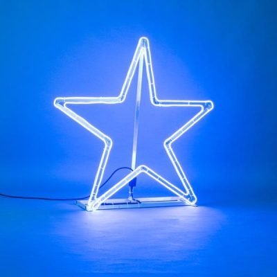 ΕΠΑΓΓΕΛΜΑΤΙΚΟ ΣΧΕΔΙΟ, ΑΣΤΕΡΙ 2D, NEON ΦΩΤΟΣΩΛΗΝΑ ΔΙΠΛΗΣ ΟΨΗΣ, ΜΠΛΕ, 95x94cm, IP44 (600-23393)