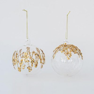 ΔΙΑΦΑΝΗ ΜΠΑΛΑ, ΜΕ ΧΡΥΣΑ ΑΝΑΓΛΥΦΑ ΣΧΕΔΙΑ, 2 ΣΧΕΔΙΑ, ΣΕΤ 4ΤΜΧ, 10cm (600-45775)