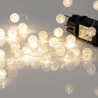 ΣΕΙΡΑ, 100 MINI LED, ΑΚΡΥΛΙΚΕΣ ΜΠΑΛΙΤΣΕΣ 2cm, 4.5V ΜΕΤΑΣΧΗΜΑΤΙΣΤΗ, ΑΣΗΜΙ ΧΑΛΚΙΝΟ ΚΑΛΩΔΙΟ, ΘΕΡΜΟ ΛΕΥΚΟ LED ΑΝΑ 5cm, ΠΡΟΕΚΤΑΣΗ ΠΑΡΟΧΗΣ 3m, IP44 (600-03920)