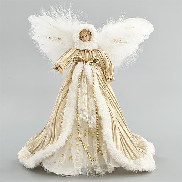 ΝΕΡΑΙΔΑ ΚΟΡΥΦΗ ΔΕΝΤΡΟΥ, ΛΕΥΚΗ-ΧΡΥΣΗ, ΜΕ ΑΣΤΕΡΑΚΙΑ, 31cm (600-44795)