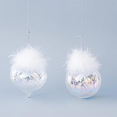 ΓΥΑΛΙΝΟ ΣΤΟΛΙΔΙ, ΔΙΑΦΑΝΟ ΙΡΙΔΙΖΟΝ, ΜΕ ΠΟΥΠΟΥΛΑ, 2 ΣΧΗΜΑΤΑ, ΣΕΤ 4ΤΜΧ, 10cm (600-45094)