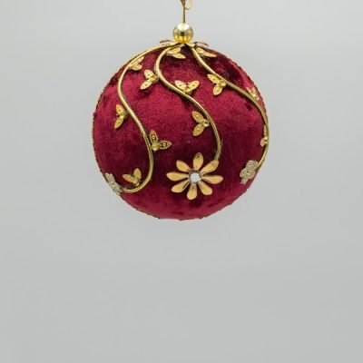 ΒΕΛΟΥΔΙΝΗ ΜΠΑΛΑ, ΜΠΟΡΝΤΟ, ΜΕ ΧΡΥΣΕΣ ΠΕΤΑΛΟΥΔΕΣ, 10cm (600-46985)