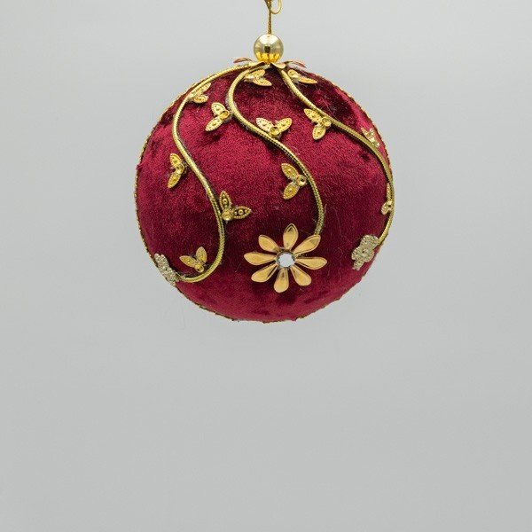 ΒΕΛΟΥΔΙΝΗ ΜΠΑΛΑ, ΜΠΟΡΝΤΟ, ΜΕ ΧΡΥΣΕΣ ΠΕΤΑΛΟΥΔΕΣ, 10cm (600-46985)