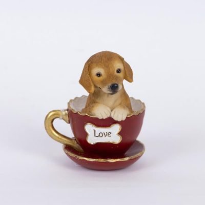 ΣΚΥΛΑΚΙ ΠΟΛΥΡΕΖΙΝ ΣΕ ΦΛΥΤΖΑΝΑΚΙ, ΚΟΚΚΙΝΟ, 7.5x8x10cm (600-46276)