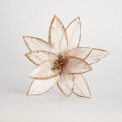 ΛΟΥΛΟΥΔΙ ΛΕΥΚΟ, ΜΕ ΧΡΥΣΟ GLITTER, 24cm (600-45389)