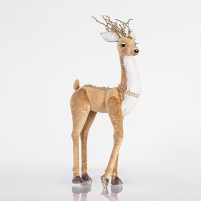 ΒΕΛΟΥΔΙΝΟ ΕΛΑΦΑΚΙ, ΜΕ ΧΡΥΣΟ GLITTER ΚΑΙ ΧΑΝΤΡΕΣ, 19x45cm (600-44694)