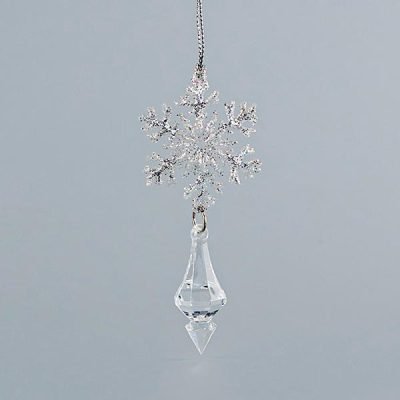 ΣΤΟΛΙΔΙ ΚΡΕΜΑΣΤΟ ΑΚΡΥΛΙΚΟ, ΜΕ ΧΙΟΝΟΝΙΦΑΔΑ, ΜΕ ΑΣΗΜΙ GLITTER, 5x11cm (600-44628)