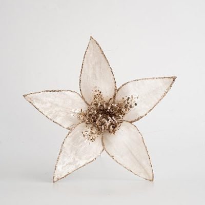 ΛΟΥΛΟΥΔΙ, ΛΕΥΚΟ, ΜΕ ΥΦΑΣΜΑ ΚΑΙ ΓΟΥΝΑΚΙ, 21x18cm (600-45336)