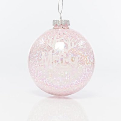 ΓΥΑΛΙΝΗ ΜΠΑΛΑ ΔΙΑΦΑΝΗ, ΜΕ ΡΟΖ ΑΣΤΕΡΑΚΙΑ ΣΤΟ ΕΣΩΤΕΡΙΚΟ ΤΗΣ, ΣΕΤ 4ΤΜΧ, 8cm (600-42421)