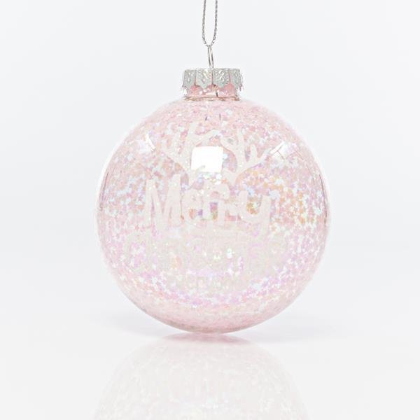 ΓΥΑΛΙΝΗ ΜΠΑΛΑ ΔΙΑΦΑΝΗ, ΜΕ ΡΟΖ ΑΣΤΕΡΑΚΙΑ ΣΤΟ ΕΣΩΤΕΡΙΚΟ ΤΗΣ, ΣΕΤ 4ΤΜΧ, 8cm (600-42421)