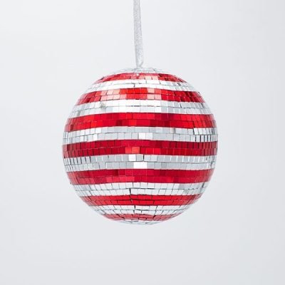 ΓΥΑΛΙΝΗ ΜΠΑΛΑ, ΝΤΙΣΚΟ, ΚΟΚΚΙΝΗ ΑΣΗΜΙ, 12cm (600-47050)