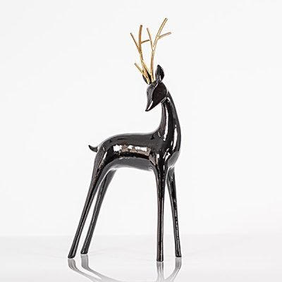 ΕΛΑΦΙ ΜΑΥΡΟ, ΜΕ ΧΡΥΣΑ ΚΕΡΑΤΑ, 40cm (600-44816)