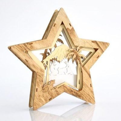 ΑΣΤΕΡΙ ΜΕ ΤΑΡΑΝΔΟ, ΦΩΤΙΖΟΜΕΝΟ, 10 LED, 32×32,5cm (600-40579)