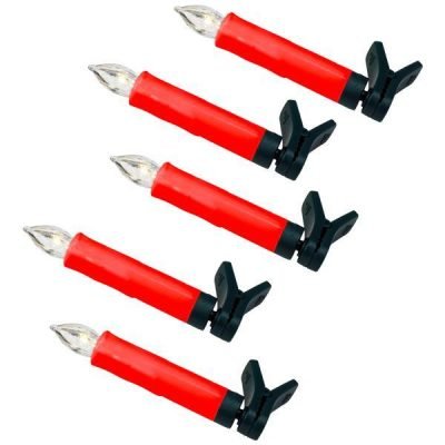 ΣΕΤ 5 ΑΣΥΡΜΑΤΑ ΚΕΡΙΑ ΔΕΝΤΡΟΥ LED, ΘΕΡΜΟ ΛΕΥΚΟ LED, ΚΟΚΚΙΝΟ ΚΕΡΙ, IP20 (600-11483)