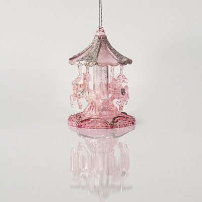 ΚΑΡΟΥΖΕΛ ΑΚΡΥΛΙΚΟ, ΜΕ ΡΟΖ GLITTER, 7,5×10,8cm (600-44639)