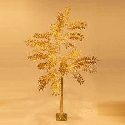 ΧΡΥΣΟ ΔΕΝΤΡΟ ΜΕ ΠΛΑΤΥ ΦΥΛΛΟ 2,1m, 4,5V ΜΕΤΑΣΧΗΜΑΤΙΣΤΗ, 180 ΘΕΡΜΑ ΛΕΥΚΑ MINI LED, ΠΡΟΕΚΤΑΣΗ ΠΑΡΟΧΗΣ 3m, IP44 (600-30591)