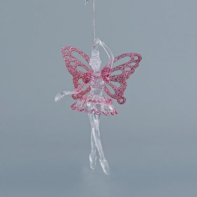 ΝΕΡΑΙΔΑ ΑΚΡΥΛΙΚΗ, ΜΕ ΡΟΖ ΦΤΕΡΑ, ΜΕ GLITTER, 9,7×15,7cm (600-44660)