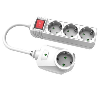 ΠΟΛΥΠΡΙΖΟ ΥΠΕΡΤΑΣΗΣ 3+1 ΘΕΣΕΩΝ ΜΕ ΚΑΛΩΔΙΟ ΚΑΙ ΔΙΑΚΟΠΤΗ 1,5m, 3X1,5mm, ΜΕ ΠΡΟΣΤΑΣΙΑ ΕΠΑΦΩΝ ΛΕΥΚΟ (147-62140)