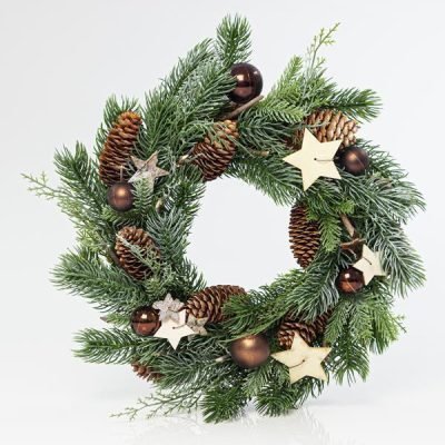 ΣΤΕΦΑΝΙ ΜΕ ΚΑΦΕ ΔΙΑΚΟΣΜΗΤΙΚΑ ΚΑΙ ΑΣΤΕΡΑΚΙΑ, 34cm (600-41133)