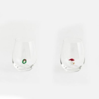 ΓΥΑΛΙΝΟ ΠΟΤΗΡΙ, ΜΕ ΣΤΕΦΑΝΙ ΚΑΙ ΑΓΙΟ ΒΑΣΙΛΗ ΣΤΟ ΕΣΩΤΕΡΙΚΟ, ΣΕΤ 2 ΤΜΧ, (600-44334)