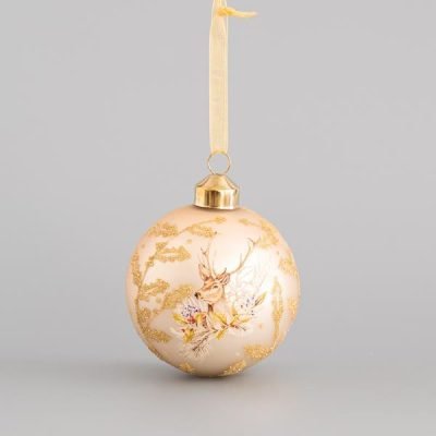 ΓΥΑΛΙΝΗ ΜΠΑΛΑ, ΣΑΜΠΑΝΙ, ΜΕ ΤΑΡΑΝΔΟ, 8cm (600-44911)