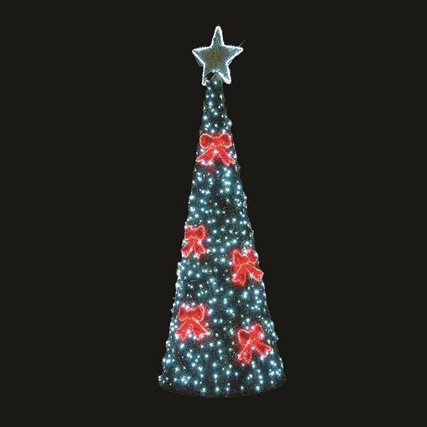 ΕΠΑΓΓΕΛΜΑΤΙΚΟ ΣΧΕΔΙΟ, ΧΡΙΣΤΟΥΓΕΝΝΙΑΤΙΚΟ ΔΕΝΤΡΟ 3D ΜΕ ΦΙΟΓΚΟΥΣ, 230V, ΛΕΥΚΗ ΚΑΙ ΚΟΚΚΙΝΗ LED ΦΩΤ/ΝΑ, ΛΕΥΚΟ LED, 2000x750cm, IP65 (600-23564)