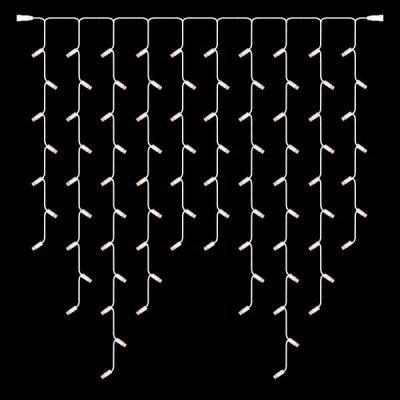 ΒΡΟΧΗ, DIY, 86 LED 5mm ΜΕ ΚΑΛΥΜΜΑ, 230V, 2 ΕΠΕΚΤΑΣΕΙΣ, ΛΕΥΚΟ ΚΑΟΥΤΣΟΥΚ ΚΑΛΩΔΙΟ, ΘΕΡΜΟ ΛΕΥΚΟ LED ΑΝΑ 10cm (H110 x W100cm, 7/9/11/9/7), ΙΡ65 (ΧΩΡΙΣ ΠΑΡΟΧΗ) (600-11966)