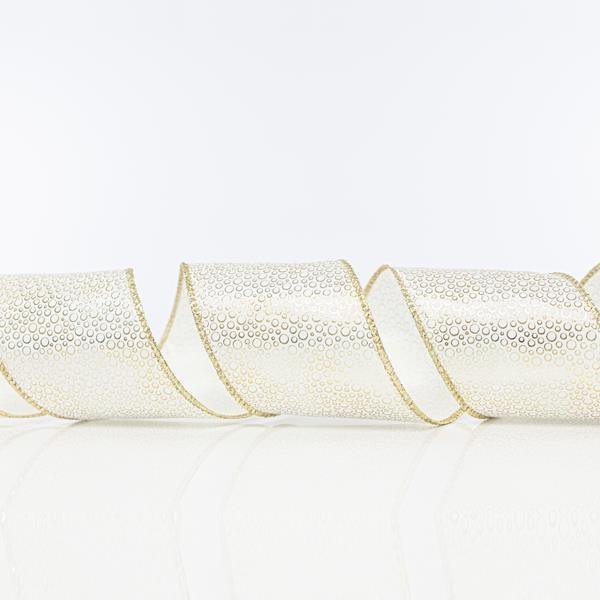 ΚΟΡΔΕΛΑ ΛΕΥΚΗ, ΜΕ ΧΡΥΣΑ ΣΧΕΔΙΑ, 6,35cm, 10Y (600-41111)