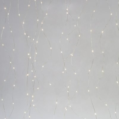 ΚΟΥΡΤΙΝΑ, 400 MINI LED, ΜΕΤΑΣΧΗΜΑΤΙΣΤΗ, ΑΣΗΜΙ ΧΑΛΚΙΝΟ ΚΑΛΩΔΙΟ, ΘΕΡΜΟ ΛΕΥΚΟ LED (H200 x W190cm, 16 LINES x 25 LED), ΠΡΟΕΚΤΑΣΗ ΠΑΡΟΧΗΣ 5m, IP44 (600-08491)