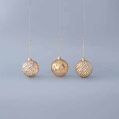 ΓΥΑΛΙΝΗ ΜΠΑΛΑ, ΔΙΑΦΑΝΗ ΧΡΥΣΗ, ΑΝΑΓΛΥΦΗ, 3 ΣΧΕΔΙΑ, ΣΕΤ 4ΤΜΧ, 8cm (600-45043)