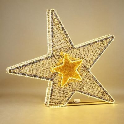 ΕΠΑΓΓΕΛΜΑΤΙΚΟ ΣΧΕΔΙΟ, ΑΣΤΕΡΙ 3D, ΘΕΡΜΗ ΛΕΥΚΗ LED ΦΩΤΟΣΩΛΗΝΑ, ΘΕΡΜΟ ΛΕΥΚΟ LED, 153x135x20cm, IP65 (600-23395)