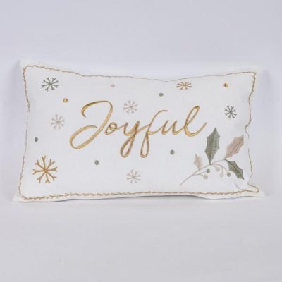 ΜΑΞΙΛΑΡΙ ΛΕΥΚΟ, ΜΕ ΧΡΥΣΗ ΕΠΙΓΡΑΦΗ JOYFUL, 30x50cm (600-46022)