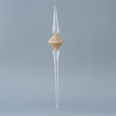 ΓΥΑΛΙΝΟΣ ΣΤΑΛΑΚΤΙΤΗΣ, ΔΙΑΦΑΝΟΣ, ΜΕ ΧΡΥΣΟ, ΣΕΤ 2ΤΜΧ, 6,5×40,5cm (600-45143)