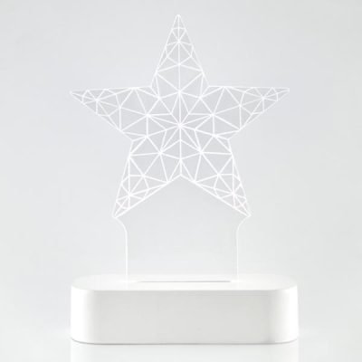 ΑΣΤΕΡΙ PLEXI GLASS, ΦΩΤΙΖΟΜΕΝΟ, 5 LED, ΜΠΑΤΑΡΙΑΣ, 13×5,5×19,5cm (600-40274)