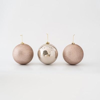 ΠΛΑΣΤΙΚΗ ΜΠΑΛΑ, ΣΑΜΠΑΝΙ-ΡΟΖ, ΓΥΑΛΙΣΤΕΡΗ ΚΑΙ GLITTER, ΣΕΤ 3ΤΜΧ, 15cm (600-45697)