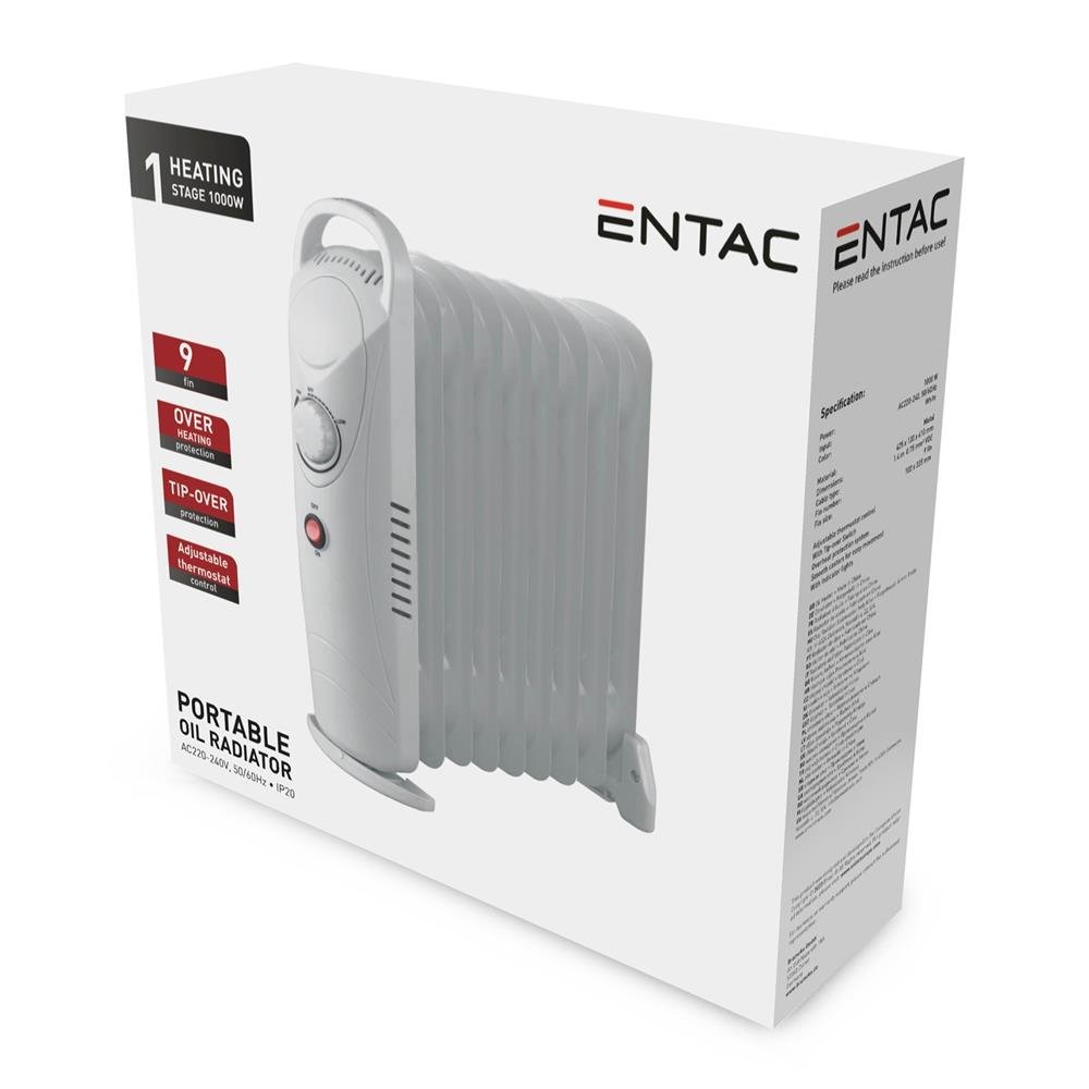 Entac Mini Καλοριφέρ Λαδιου με 9 Φέτες 1000W (15.003.0028) - Image 6