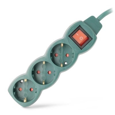 Entac Πολύπριζο 3 Θέσεων με Διακόπτη S1 3G1.5 Πράσινο 1.5m (15.005.0449)